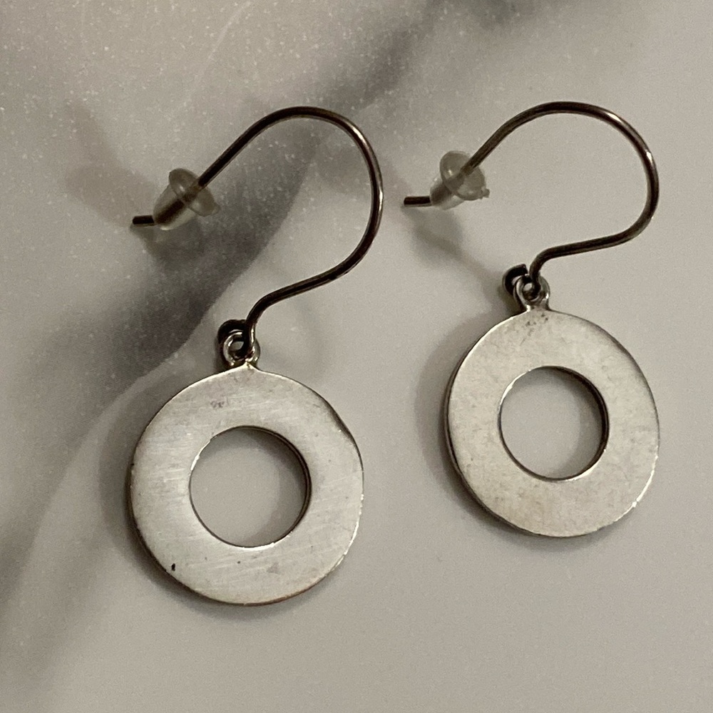 Sterling silver disc‎ earrings 925